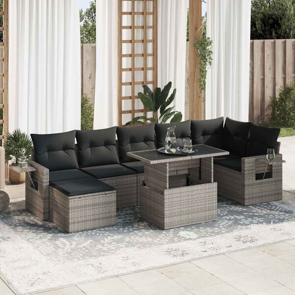 vidaXL Garden Sofa Set Grey
