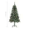 vidaXL Christmas Tree Green and white PVC and iron 59.1 in