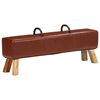 vidaXL Bench Brown Acacia wood, goat leather, steel 53.1 x 9.8 x 21.7 in