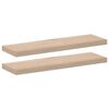 vidaXL Floating Shelf Set of 2 Oak Engineered wood with oak veneer, metal