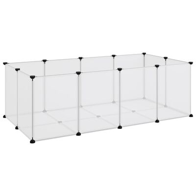 vidaXL Small Animal Cage Transparent 56.7"x29.1"x18.3" PP and Steel