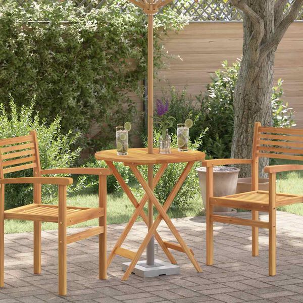 vidaXL Garden Table Natural Wood Solid eucalyptus wood Small Foldable