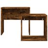 vidaXL Nesting Coffee Table Smoked Oak Engineered Wood Compact Stackable