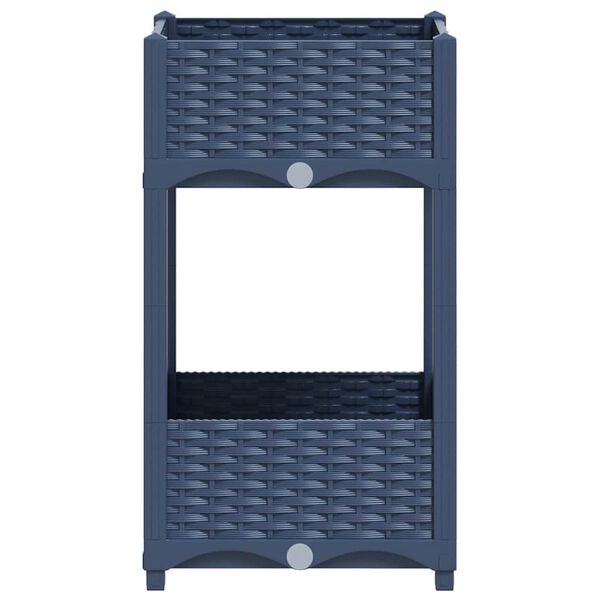 vidaXL Raised Bed Blue grey Polypropylene 15.7 in x 15.7 in x 28.0 in