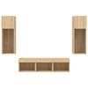 vidaXL TV Wall Unit Set of 5 Sonoma Oak Engineered Wood, Glass Medium