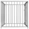 vidaXL Dog Kennel Silver Steel 39.4 x 39.4 x 39.4 in Tough Dog Kennel