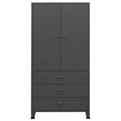 vidaXL Industrial Wardrobe Anthracite 35.4"x19.7"x70.9" Metal