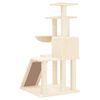 vidaXL Cat Tree Cream Engineered wood, plush, sisal Medium Nice Design