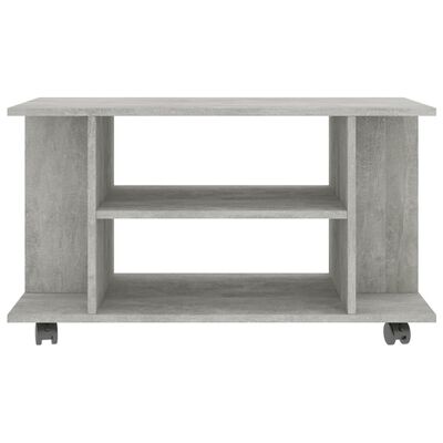 vidaXL TV Stand with Castors Concrete Gray 31.5"x15.7"x17.7" Engineered Wood