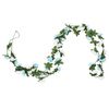 vidaXL Christmas Flower Garland Blue and white Artificial silk, PE