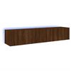 vidaXL TV Wall Cabinet Set of 2 Brown Oak Engineered Wood Medium