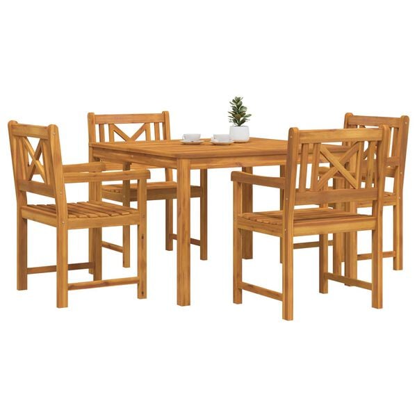 vidaXL Garden Dining Set 5 pcs Brown Solid Acacia wood