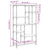 vidaXL Bookshelf Sonoma oak Engineered wood, Steel 39 x 14 x 69.3 in
