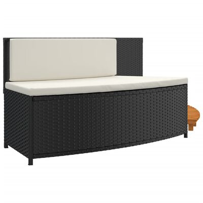 vidaXL Hot Tub Surround Black Poly Rattan and Solid Wood Acacia