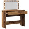 vidaXL Dressing Table with Drawer Old Wood 39.37 x 15.75 x 47.24 in