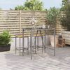 vidaXL Bar Table With Glass Top Grey