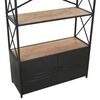 vidaXL Bookshelf Black and natural wood Solid firwood and steel Standard
