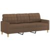 vidaXL 3-seater Sofa With Footstool Brown