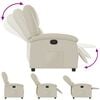 vidaXL Recliner Chair Cream Faux leather, Metal, Plywood Single