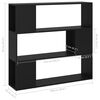 vidaXL Book Cabinet Room Divider Black Engineered wood