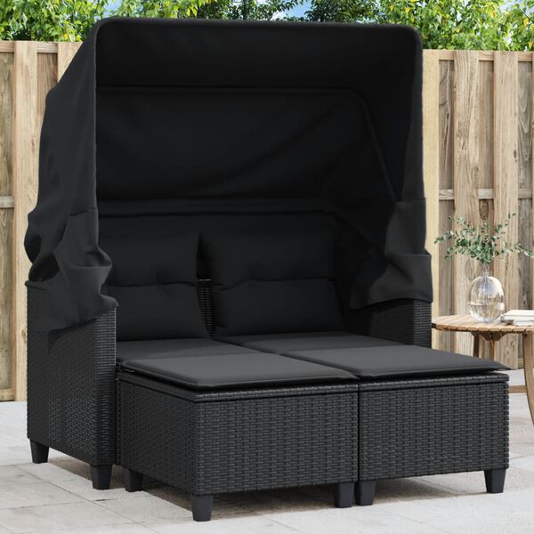 vidaXL Garden Sofa Black