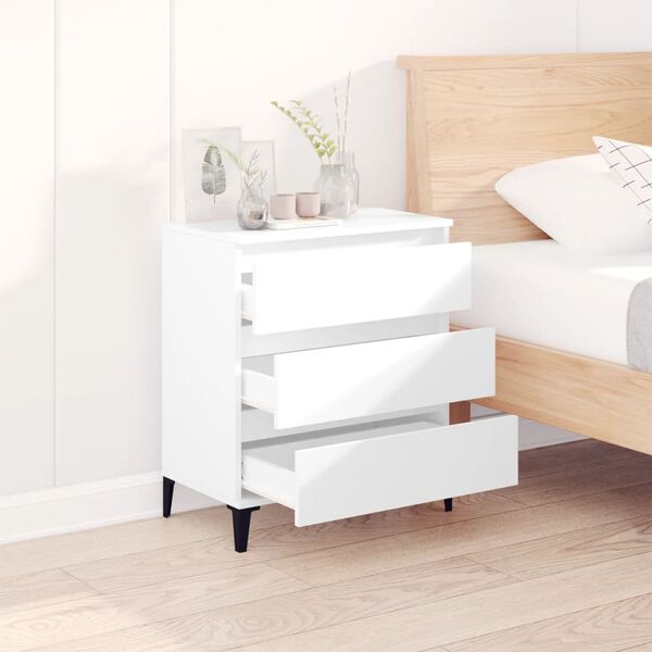 vidaXL Sideboard White Engineered Wood, Metal Medium Sideboard