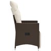 vidaXL Reclining Garden Chair Brown Poly Rattan One size