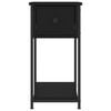 vidaXL Bedside Cabinet Black Engineered wood, iron Compact