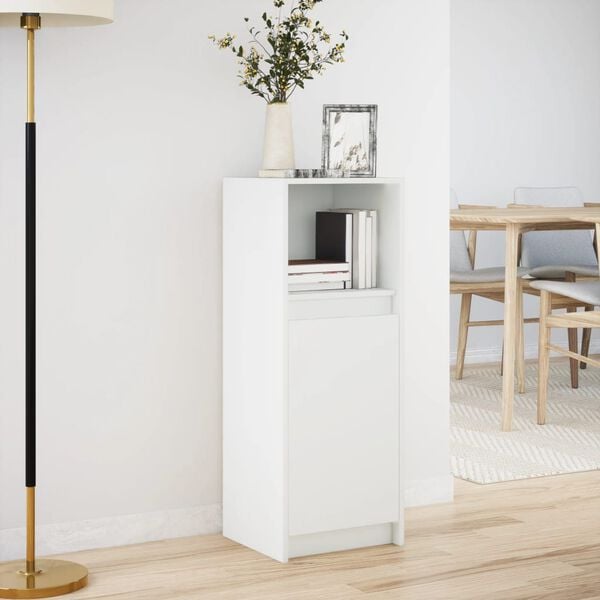 vidaXL Sideboard White Engineered Wood Medium Sideboard Rectangular