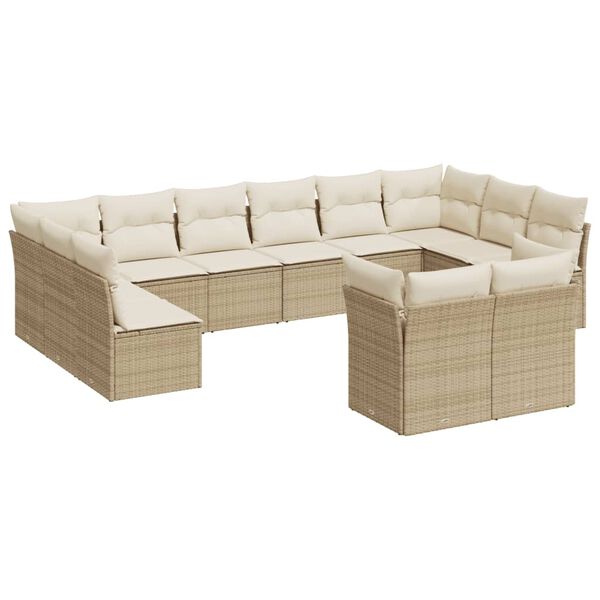 vidaXL Patio Sofa Set Beige and Cream white