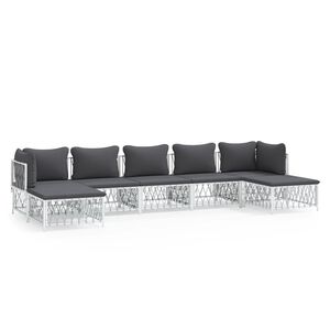 vidaXL Garden Lounge Set White, Dark Grey