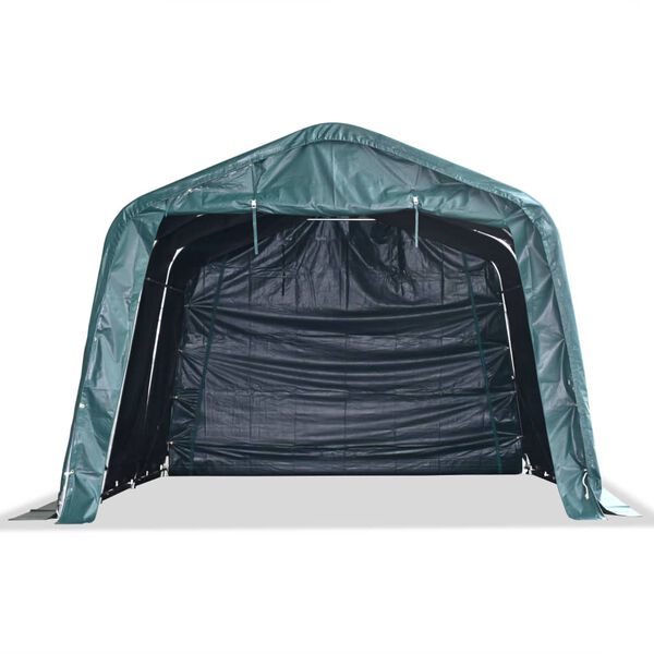 vidaXL Livestock Tent Dark Green PVC 10.8x15.7ft Detachable