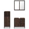 vidaXL Bathroom Furniture Set Brown Oak Engineered Wood, Metal, Glass