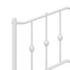vidaXL Bed Frame White Steel Full Bed Frame Rectangular Modern