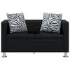 vidaXL Sofa Black PVC, Polyester, Cotton Small Durable Sofa