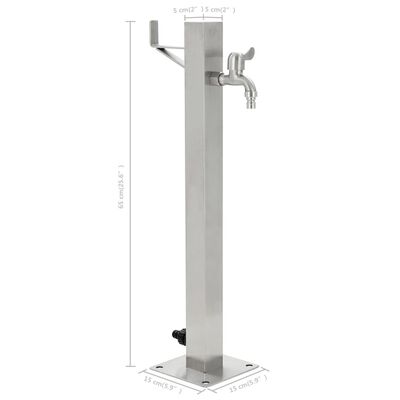 vidaXL Garden Water Column Stainless Steel Square 25.5"