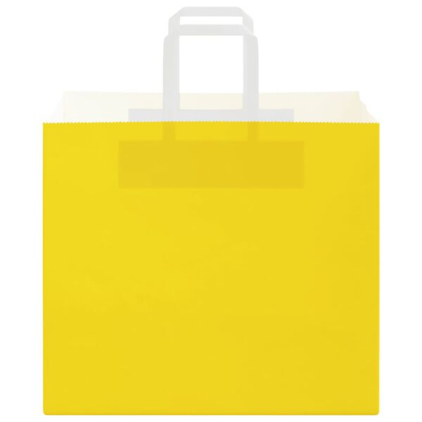 vidaXL Paper Bags 250 pcs with Handles Yellow 12.6x8.7x11.0"