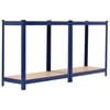 vidaXL Storage Shelves 2 pcs Blue 31.5"x15.7"x63" Steel and MDF
