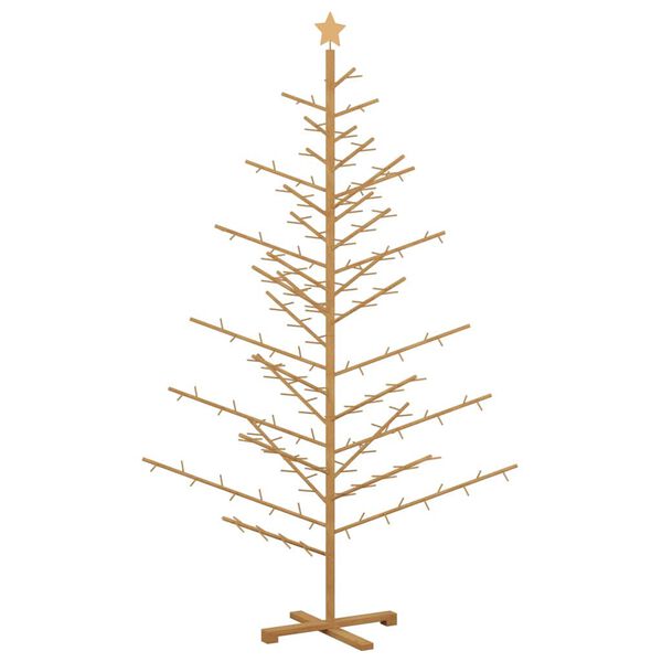 vidaXL Wooden Christmas Tree with Stand Brown 82.68 in Solid pine wood