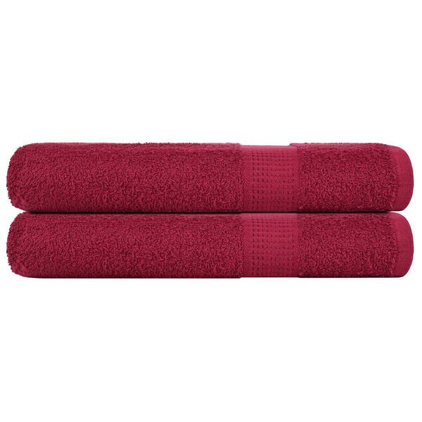 vidaXL Sauna Towel Set of 2 Bordeaux 100% cotton Large Sauna Towel