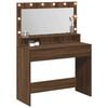 vidaXL Dressing Table with Shelf Brown Oak 39.37 x 16.14 x 53.15 in