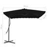 vidaXL Garden Parasol Black Polyester, Powder-Coated Steel Large