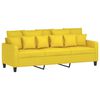 vidaXL Sofa Set Light Yellow 100% Polyester, Metal, Plywood, Foam