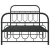 vidaXL Bed Frame Black Steel Twin Metal Bed Frame Rectangular Modern