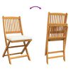vidaXL Folding Chair 2 pcs White 49 x 57.5 x 92cm Solid Acacia wood