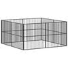 vidaXL Dog Playpen Black Galvanized steel Large Sturdy Dog Playpen