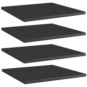 vidaXL Shelf Set of 4 High gloss black Engineered wood
