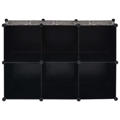 vidaXL Storage Cube Organizer with 6 Compartments Black