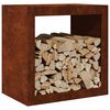 vidaXL Firewood Rack 23.6x15.7x23.6" Weathering Steel