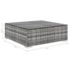 vidaXL Patio Lounge Set Set of 6 Grey PE Rattan Large Modular